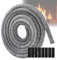 Guarnizione per Porta Stufa, GeeRic Φ8mm*2.5m Guarnizione per Camino+8 Nastri per Alte Temperature Fibra di Corda Ignifugo Guarnizione Isolante in Fibra per Stufe/Tubo di Forno/Caminetto/Camino