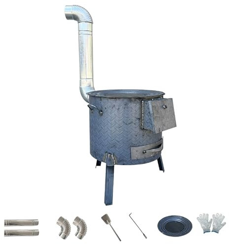 SBCWH Kohle-Holzofen, Tragbarer Abnehmbarer Brennholzofen, Raketenofen, Holzofen zum Kochen im Freien/im Garten, zum Heizen von Zelten und Angeln(35cm/13.8in)