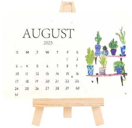 Pflanzbarer Samenkalender 2025, Pflanzbarer Kalender, Wachstumskalender mit Ständer, abbaubares Papier, Schreibtischkalender, umweltfreundlicher ästhetischer Kalender, kreativer Planerkalender für