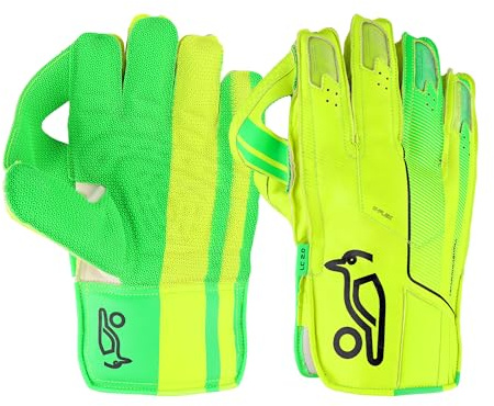 Kookaburra LC 2.0 Wicket Keeping Gloves, Size Adult, Green/Yellow