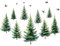 PLIGREAT 2 Blätter Aquarell Kiefer Wald Wandaufkleber Peel and Stick Wandtattoo Grün Baum Wandmalereien für Kinderzimmer Schlafzimmer Wohnzimmer Wanddeko Große Größe DIY Dekorative Zuhause Aufkleber