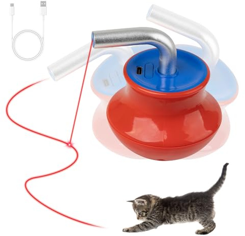 pet prime Cat Ball with LED Light, Rechargeable Cat Toy with 360°Irregular Rotation and Tumbler Design for the Floor
