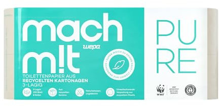Kennenlernbox – das machm!t PURE Probierpaket - insgesamt 24 Rollen Toilettenpapier, 8 Küchenrollen, 300 Kosmetiktücher & 150 Taschentücher - testen Sie das ganze Sortiment