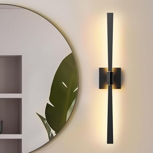 JACKYLED Spiegelleuchte Bad IP44, Schwarz Badlampe Wand mit 2 verstellbaren LED-Panels, 28W 1800LM, 62cm LED Spiegellicht, 2700K/4000K/6500K für Badezimmer, Waschraum, Schminktisch