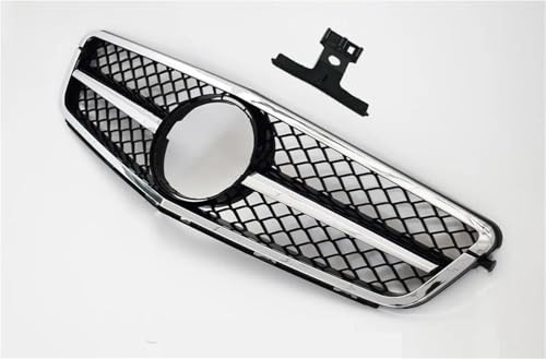 Kühlergrill Frontstoßstangengitter Für Mercedes Für Benz W204 C-Klasse 2008–2014 C180 C200 C250 C300 C350 Tuning Sport Diamond Für AMG GT Style Grill Radiator Grille(AM Full Silvery)