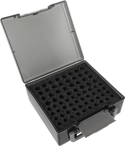SMASOLO Small Battery Recycle Container with Portable Box and Sponge Lining for Home Battery Sorting and Protective Storage