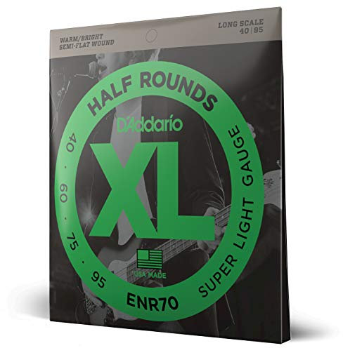 Cordes D'Addario pour Guitare Basse Electrique, XL Nickel, EXL190, Custom Light Gauge 40-100, Long Scale, Jeu de 4 cordes, Pack de 1