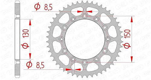 Stahl-Kettenrad AFAM 520-44Z (Silber)