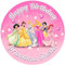 Pink Princesses - Any Size (4in - 7.5in) Personalised Edible Cake Topper on Premium Icing
