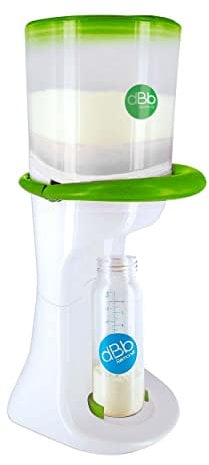 dBb'dose dBb Remond - Distributeur Lait Poudre Bébé - 12 g Par Pression - Réservoir 700 g - Socle Repose Biberon - Pratique et Hygiénique - Pour Préparer Repas Facilement - Blanc & Vert