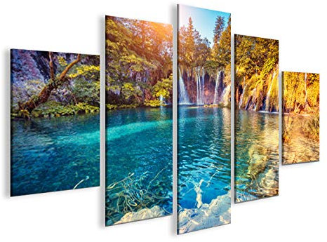 islandburner Bild Bilder auf Leinwand Kroatien See MF XXL Poster Leinwandbild Wandbild Dekoartikel Wohnzimmer Marke