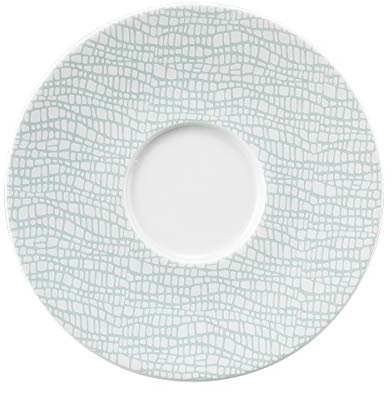 Seltmann Weiden 001.743846 Kombi-Untertasse, 16,5 cm, Weiß/Türkis