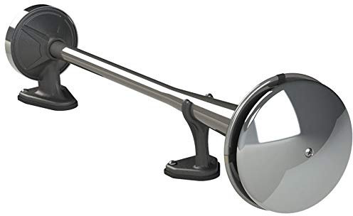 Marco Edelstahl LKW Druckluft Einzelhorn 53cm lang + Magnetventil 12V + Schlauch - mit E-Prüfzeichen