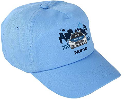 Striefchen® Blaues Polizei Basecap für Jungs mit eigenem Namen