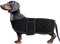 MOREZI Dackel Hund Winterjacke. wasserdichte Hundejacke. Mit Wolle, inneren und verstellbaren Schultergurten. Hundekleidung im Freien-Schwarz-XL
