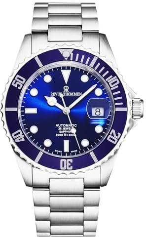 Revue Thommen Herren Armbanduhr Automatik Diver Ø 42 mm Edelstahl, Lünette Blau 17571.2128
