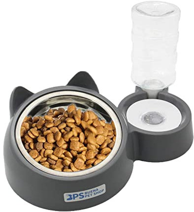BPS Comedero y Bebedero Automático para Gatos y Perros Antisalpicaduras Dispensador Agua Alimentador Automatico Fuentes para Mascotas Tamaño M/L (M) BPS-5720