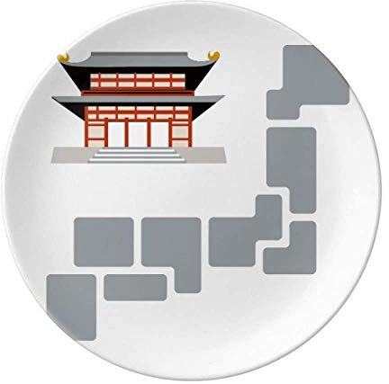 Assiette décorative traditionnelle japonaise en porcelaine pour bâtiments de briques