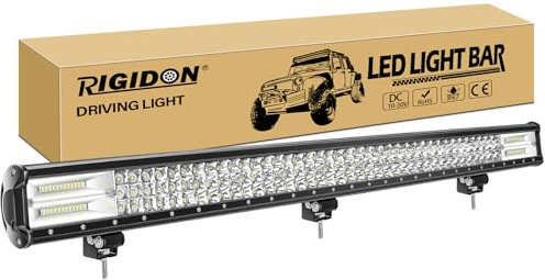 RIGIDON Led lichtleiste kfz aussen, 12V 24V 45 Zoll 115cm 612W Spot Flut-Combo-Strahl offroad beleuchtung für SUV Offroad ATV, UTV, Offroad, Traktor, LKW,Fahrzeuge, 6000K Weiß led nebelscheinwerfer