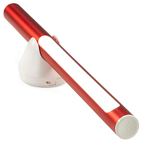 Nexos Trading LED Taschenlampe mit Powerbank - Dimmbar & Wasserdicht - 3 Lichtmodi - Aluminium Stableuchte mit Akku & USB-Kabel - Handlampe - Blau oder Rot (Rot)