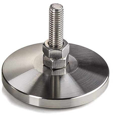 Verstellschraube M8 x 30 mm Ø 40 mm echt Edelstahl SS201 SOTECH | höhenverstellbar mit Gummi-Fußteil Möbelfuß Verstellfuß Stellfuß Sockelfuß Möbeljustierschraube von