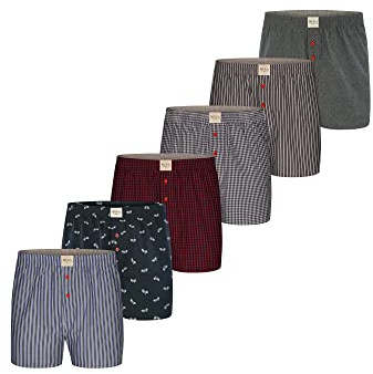 Phil & Co. Berlin Herren Boxer Boxershorts Unterwäsche Unterhose Baumwolle Shorts Webboxer 6-Pack Sets - Classics - Größe 3XL