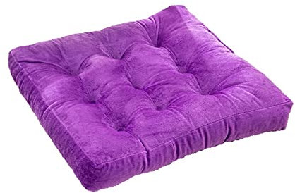 ZIBENE Sitzkissen Bodenkissen Groß, Stuhlkissen 45x45 cm, Verdicken Sitzkissen Waschbar Samt Sitz Auflagen, Ergonomics Sitzpolster für Gartenstuhl BüRostuhl Esszimmerstuhl KüChenstuhl Violett 2