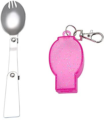 IKAAR Campingbesteck Edelstahl Besteck Campingbesteck Essbesteck Göffel (Löffel Gabel) Outdoor Besteck mit Aufbewahrungsbox faltbar für Reisen und Camping