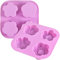 Newk Silikonformen in Blumenform, 4 Mulden, antihaftbeschichtet, lebensmittelecht, für Schokolade, Süßigkeiten, handgefertigte Seife und Badekugeln, 2 Packungen