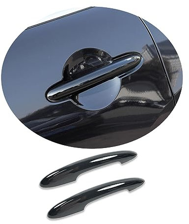 uvcany MINI F56 F57 Schwarz glänzend Außentürgriffe-Kappen Blenden, Auto Türgriff Verkleidung für Mini Cooper F56 F57 One/S/JCW(Schwarz glänzend, Kein schlüsselloser Zugang&mit Licht)