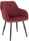 WOLTU Chaise Salle à Manger, Chaise de Cuisine en Velours, Assise Rembourrée avec Accoudoirs et Dossier, Pieds en Métal, Bordeaux, BH352bd-1