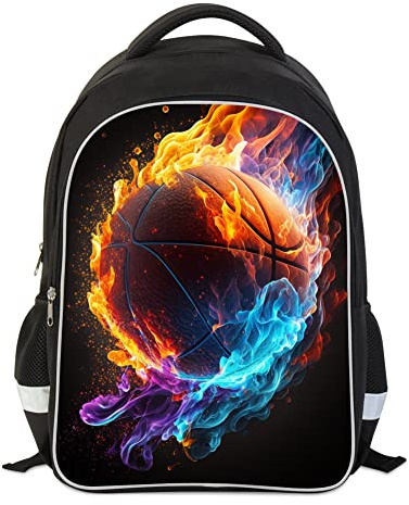 RTBBCKS Basketryggsäck för pojkar skolväska lämplig för skolan är unik, C, c