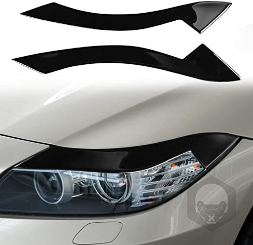 JAHURO Auto-Scheinwerfer-Augenbrauen, für BMW Z4 E89 2009 2010 2011 2012 2013 2014 2015, Auto-Scheinwerfer-Augenbrauen-Abdeckung, dekorative Scheinwerfer-Aufkleberstreifen,A-Gloss Black