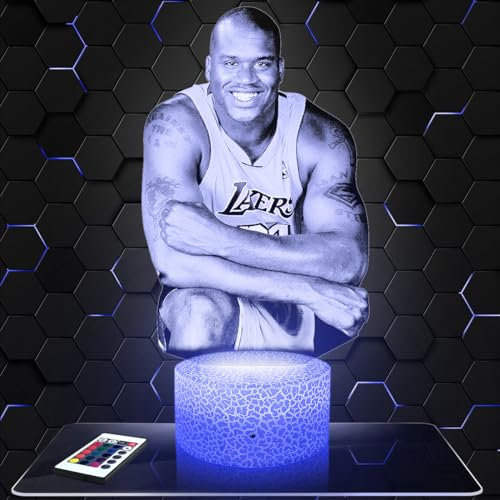 Lampephoto.fr - Lampe 3D S. O'Neal Basketteur, Basket Ball, Sport, Idée Cadeau Fan de Basket, Veilleuse Tactile Led Illusion, Effet Hologramme 3D, Cadeau Noël Anniversaire Garçon Fille