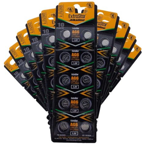 A2ZWORLD, 100 Stück LR921/LR920 LR69 171 371 Knopfzellenbatterien, AG6 1,5 V Alkaline-Batterie (10 Packungen mit 10 Batterien)
