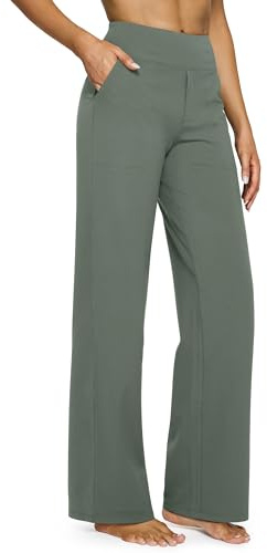 G4Free Yoga Pants with Pockets Wide Leg Trousers for Women High Waist Stretch Work Dress Casual Sweatpants Petite/Regular/Tall