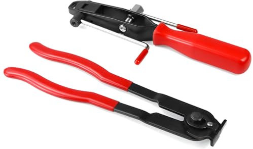 QWORK® 2 Piezas Alicates Abrazaderas Coche, Abrazaderas para Manguitos, Abrazaderas para Mangueras con Agarre de Goma para Automóvil SUV