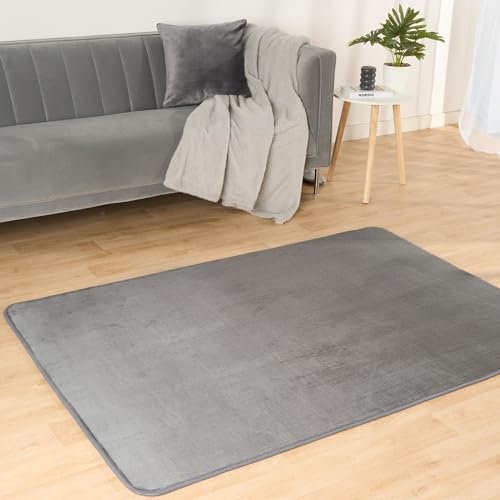 OHS Bedroom Rugs Grey, Filled Plush Lounge Rugs Living Room Home Office Nursery Hallway Decorative Anti Slip Rug Super Soft Carpet Mat, 120 x 170cm