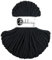 Premium Baumwoll-Flechtschnur - 5mm x 50m - Vielseitige Makramee-Kordel für Stricken, Weben, DIY-Basteln und Heimdekoration - Hochwertige Bunte Bastelschnur - Black