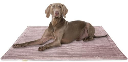 Knuffelwuff Hundedecke Timor 120x80cm Rosa - Bequeme und Pflegeleichte Liegedecke aus weichem Cord - waschbar - für große, mittelgroße und kleine Hunde