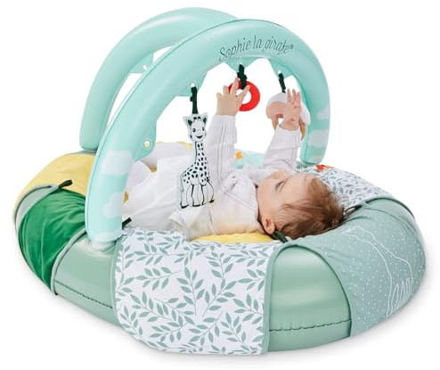Sophie la Girafe Cocoon'Aire Mitwachsende Krabbeldecke Baby ab Geburt | Aufblasbare Matte | Activity-Bogen | 3 Positionen | liegend, sitzend, geschützt | inklusive Kissen | Geschenkidee