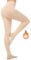 Jiuday Collant Polaire Femme Effet Transparent Collants Thermiques Chaud Hiver Collant Opaque Grande Taille Élasticité Taille Haute (200g Fleece Beige-Pieds,L)