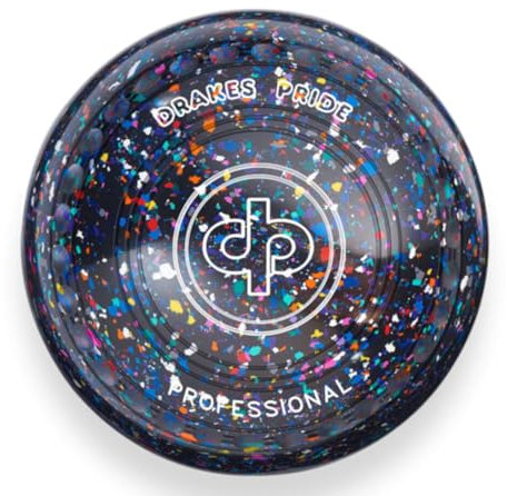 Drakes Pride Professional Bowls - Black Harlequin, Gripped, Size 1, Heavy
