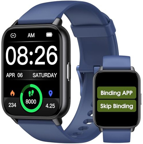 Smart Watch for Men Women, 1.91'' Big Font No App/Phone Required, Fitness Tracker with Pedometer, Bluetooth Call (Answer/Make Call), Heart Rate Blood Oxygen Monitor Step Counter, 100+ Sports Modes