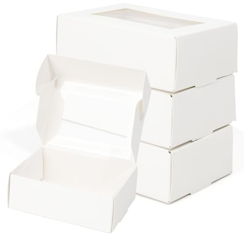 Geschenkbox,Geschenkbox Mit Deckel,Geschenkverpackung,Geschenkverpackung Geburtstag,Verpackungskartons,20 Stück Geschenk Verpacken,Kraftpapier Schachtel,Verpackung Mit Sichtfenster,8.5x6x3cm