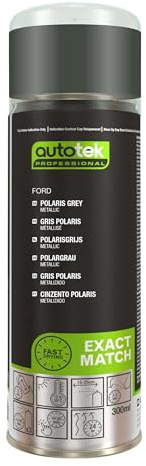 Autotek Professional Exact Match Car Spray Paint - Ford Polaris Grey Aerosol Spray 300ml