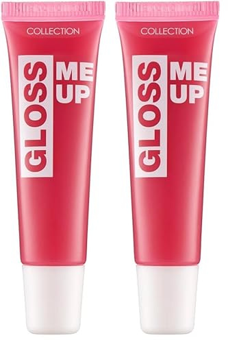 Collection Cosmetics Lasting High-Shine, Non-Sticky, Gloss Me Up Scented Lip Gloss, 10ml, Pink, Raspberry (Pack of 2)