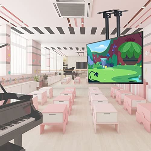 GPWDIEJB Soporte de TV para Techo, Soporte de Doble Varilla con Ajuste de Altura telescópico para televisores de 60 a 100 Pulgadas, 1,26 m