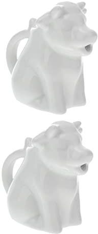CONGARTENO Lattiera in Ceramica Manico a Forma Di Animale, Piccola Brocca Per Latte Multifunzionale, Set Da 2 Pezzi Per Famiglie, Ristoranti e Caffetterie