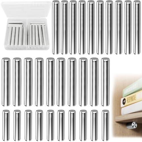30 Stk Regalbodenträger, 5*25/45, 6*40 Zylinderstifte, Bodenträger für Einlegeböden, Regalbodenhalter, Regalbrett Halterung, Regalbrett Halterung, für Einlegeboden Regalböden Kleiderschrank Regalbrett